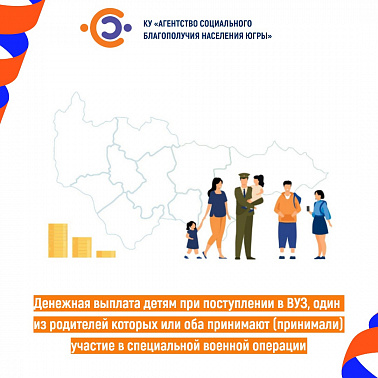 Денежная выплата детям при поступлении в ВУЗ, один из родителей которых или оба принимают (принимали) участие в специальной военной операции